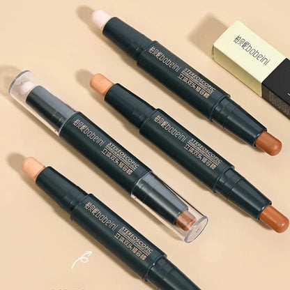 Double Head Highlight Pen High Makeup BQuality ase Foundation Stick Contouring Stick for Three-dimensional Nose Bridge Shadow