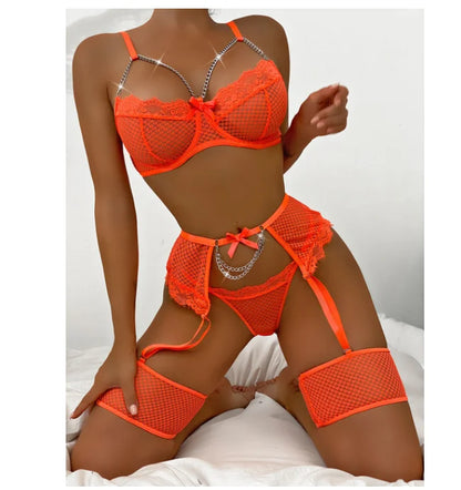 Lingerie Underwear Bras Sets Lace Garter Lingerie Women Intimates 2024 Underwire Bra And Panty Thongs Ladies Underwear Set