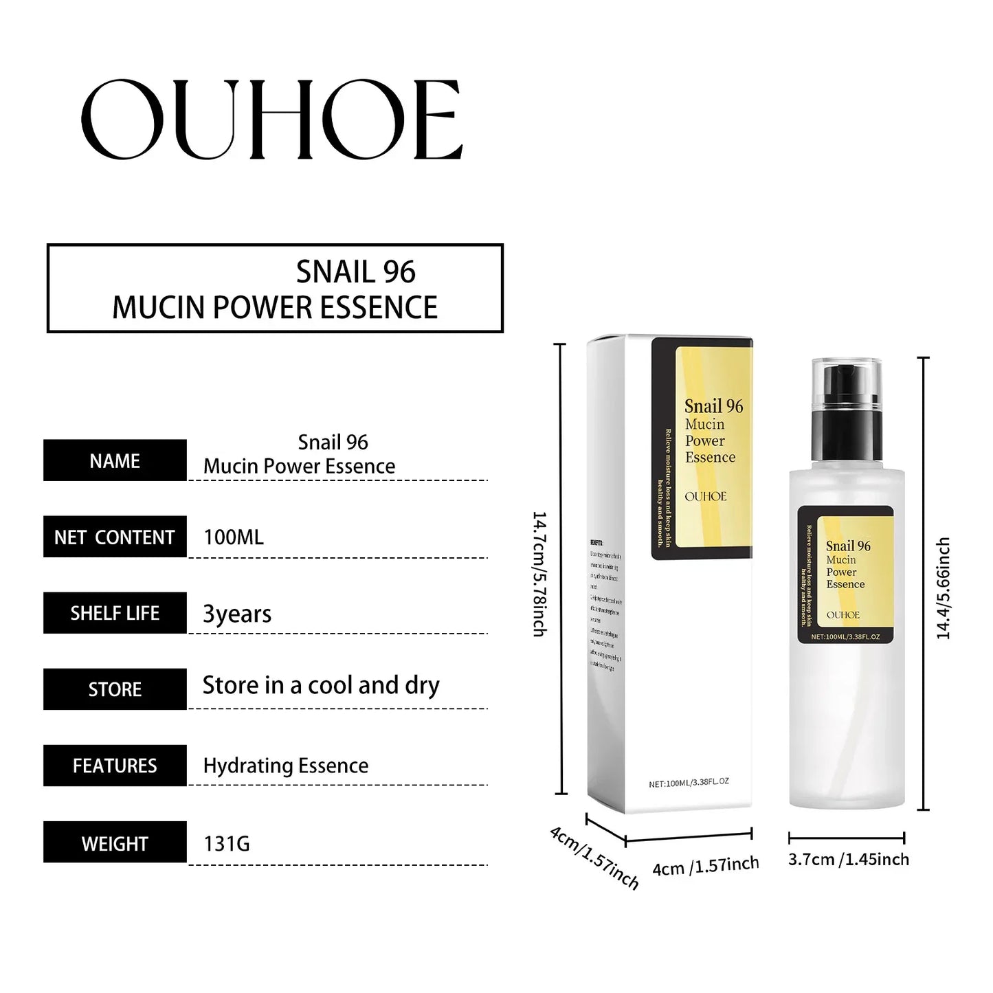 Snail 96 Mucin Power Essence Fading Fine Lines Moisturizing Lifting Firming Smoothing Nourishin Brightening Skin Care