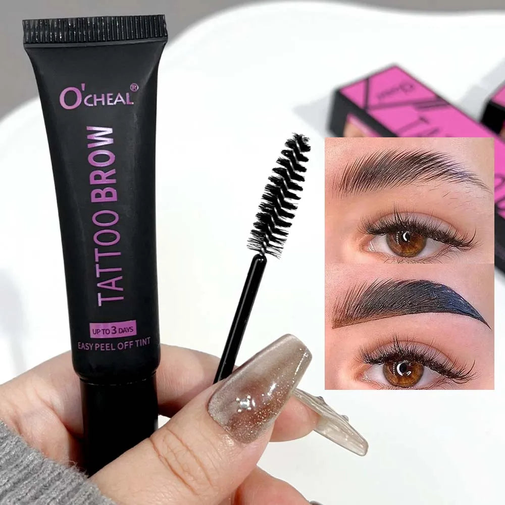 Sweatproof Peel Off Dye Eyebrow Cream Set Easy To Use Eyebrow Card Brush Long-lasting Waterproof Non-fading Eye Brow Gel Makeup