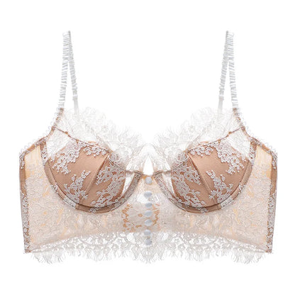 Sexy lace French new strappy bra, backless underwear, women's retro thin vest bra