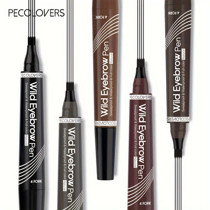 6 Colors 1pc Eyebrow Pen Waterproof 4 Split Tip Eyebrows Pen Eyebrow Tattoo Pen Waterproof Liquid Black Eyebrow Makeup Pencil