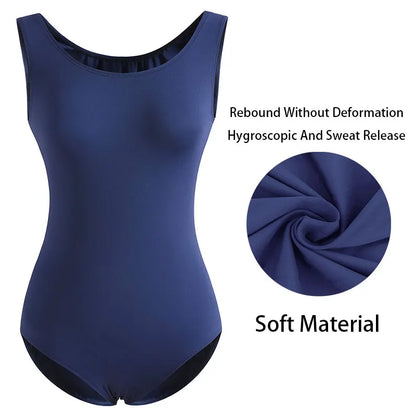 Women's Classic Team Basic Sleeveless Ballet Dance Leotards for Adult Gymnastics Dance Tops with Soft Lining Bodysuits