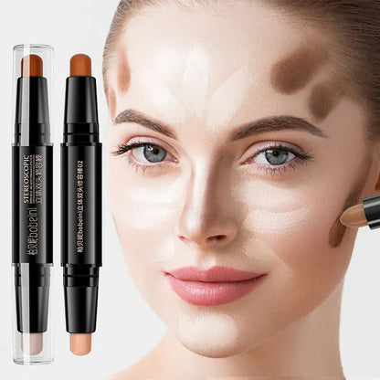 Double Head Highlight Pen High Makeup BQuality ase Foundation Stick Contouring Stick for Three-dimensional Nose Bridge Shadow