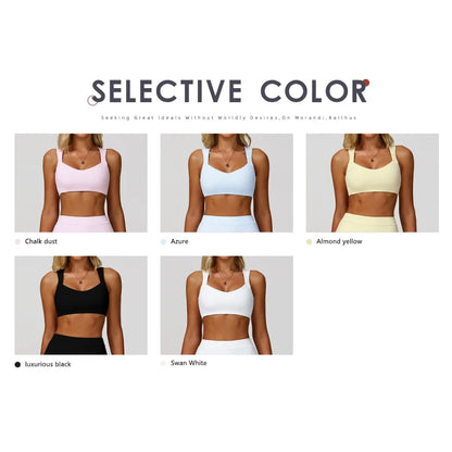 Hearuisavy Breathable Sports Bra Double Shoulder Straps Workout Top For Women Anti-sweat Fitness Top Push up Running Yoga Bra