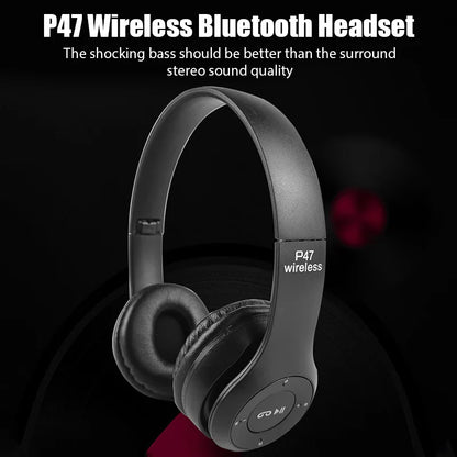 P47 Wireless bluetooth headphone With Mic Noise Cancelling Headsets Stereo Sound