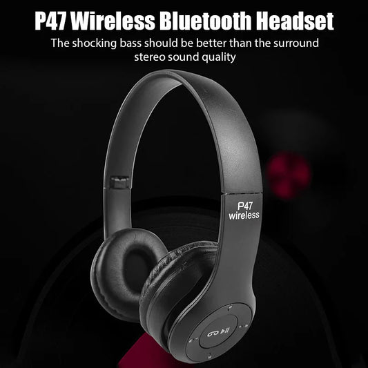 P47 Wireless bluetooth headphone With Mic Noise Cancelling Headsets Stereo Sound