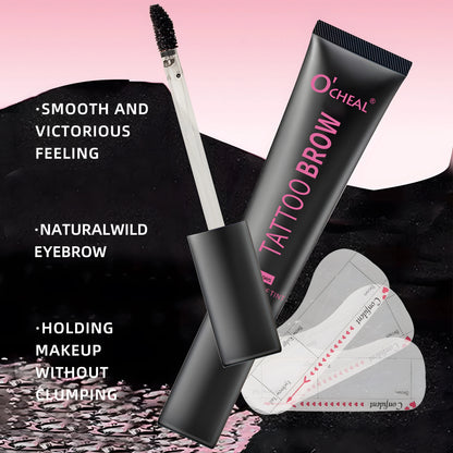 Waterproof Tattoo Brow Peel Off Tint with Stencils - Semi-Permanent Eyebrow Tint Lasts Up to 3 Days - Easy to Apply and Long-Las