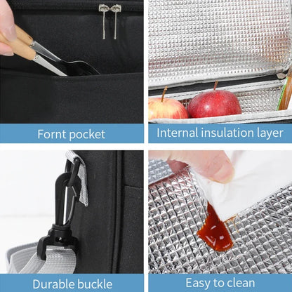 Insulated bag, lunch box, handbag, square insulated bag, aluminum foil thickened bento bag, office worker, student bring food, l