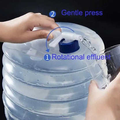 1 Outdoor Folding Bucket Car Kettle Car Shrink Portable Water Storage Tank Water Bag With Faucet Household Water Storage Bucket