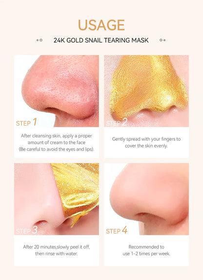 LAIKOU Sakura 24K Gold Peeling Face Mask Anti Wrinkle Whitening Acne Blackhead Removal Facial Tear Off Mask Skin Care Products