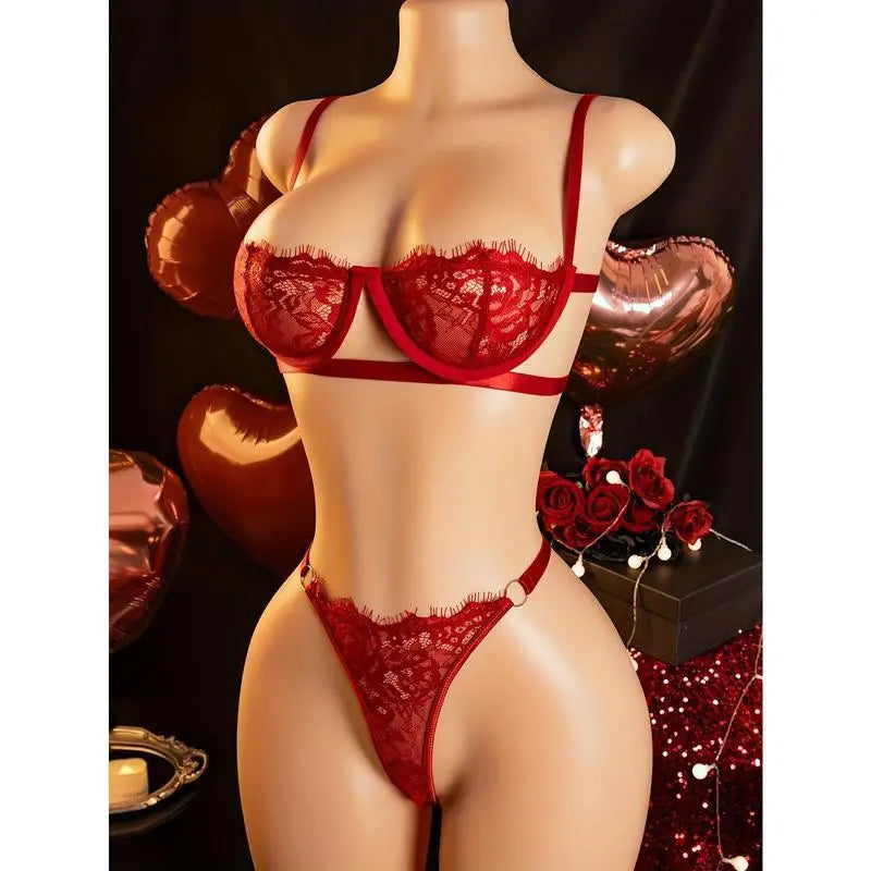 Thin Sexy Lingerie Bra Set  Erotic Push Up Breves Sets Woman Lace Transparent Underwear Embroidery Thong Kit Delicate Underwear