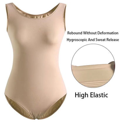 Women's Classic Team Basic Sleeveless Ballet Dance Leotards for Adult Gymnastics Dance Tops with Soft Lining Bodysuits