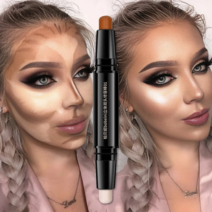Double Head Highlight Pen High Makeup BQuality ase Foundation Stick Contouring Stick for Three-dimensional Nose Bridge Shadow