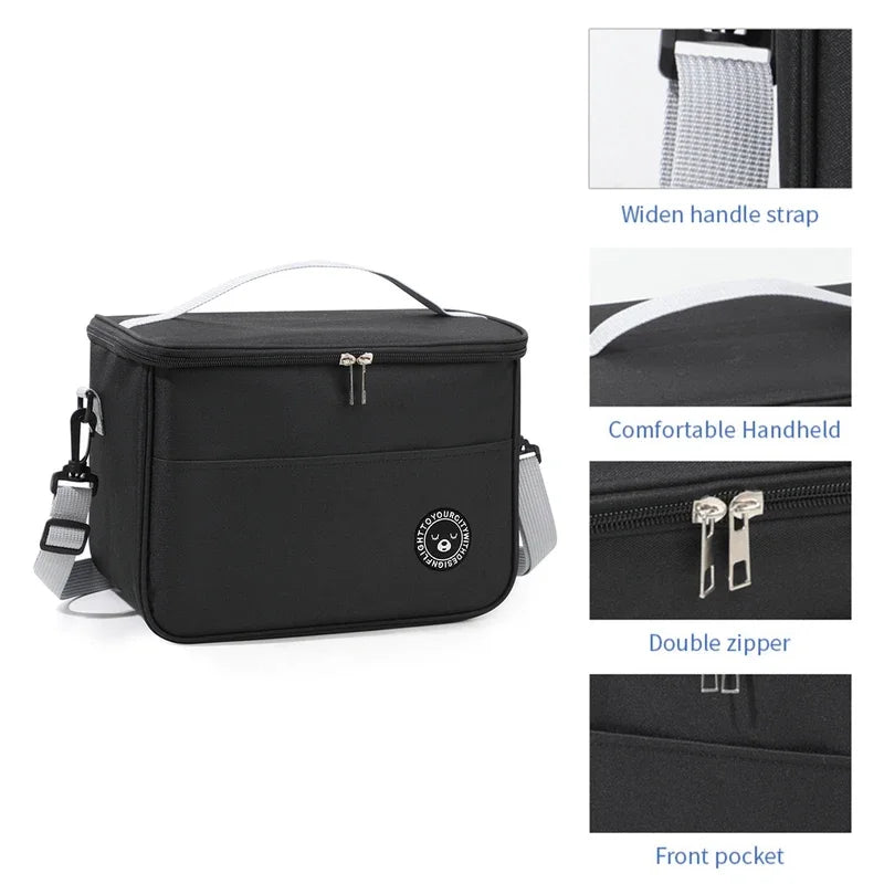 Insulated bag, lunch box, handbag, square insulated bag, aluminum foil thickened bento bag, office worker, student bring food, l