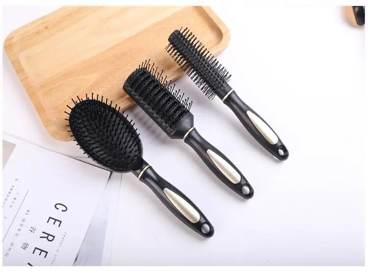 Black Air Bag Anti Static Comb Plastic Massage Anti Static Hair Brush Practical Care SPA Head Massager Household Curly Hair Comb