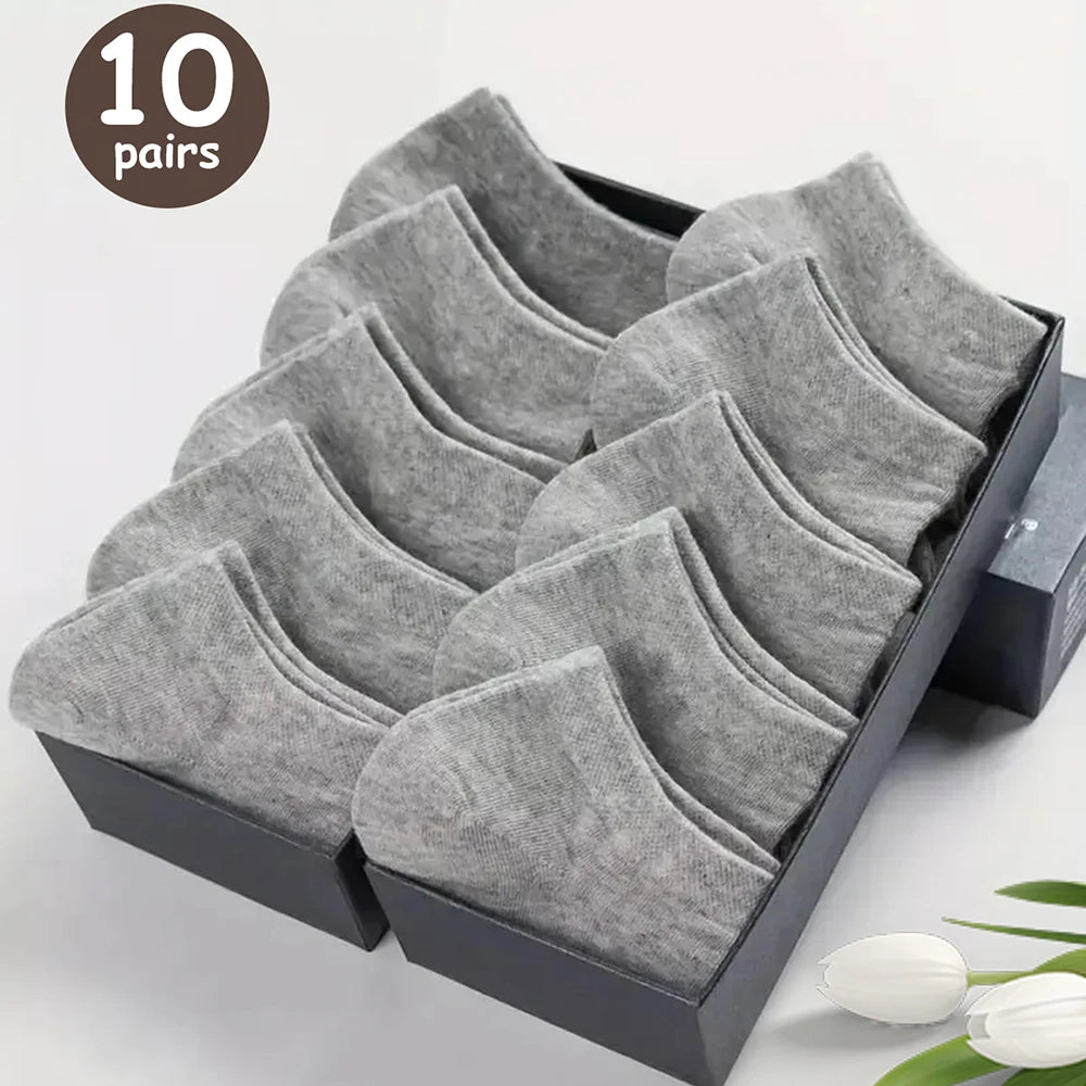 10/20/30/40/50 Pairs Of Breathable Deodorant Men's Low Cut Ankle Socks - Sweat W