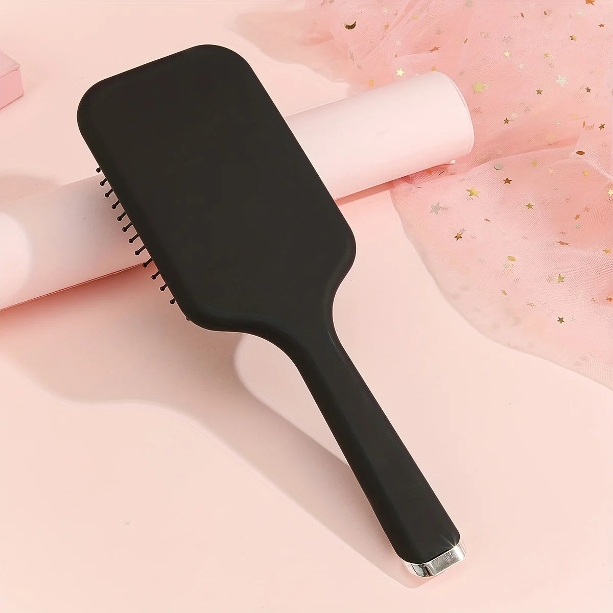 Black air cushion comb, hairbrush, paddle shaped hair comb, scalp massage comb, suitable for both men and women