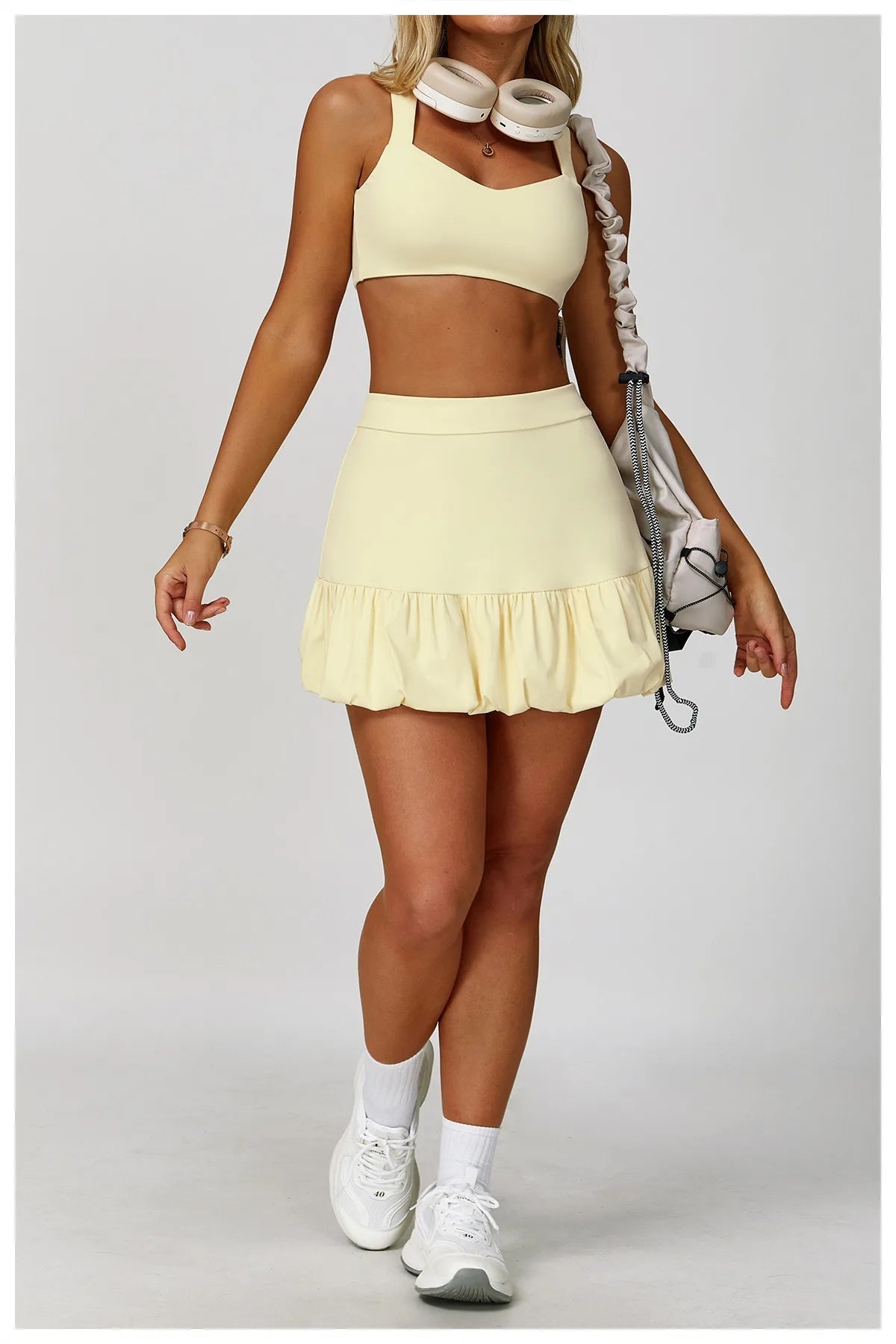 Hearuisavy Breathable Sports Bra Double Shoulder Straps Workout Top For Women Anti-sweat Fitness Top Push up Running Yoga Bra