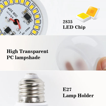 4pcs/lot E27 LED Bulb Lamps AC 220V SMD2835 3W 6W 9W 12W 15W 18W Lampada Led Lig