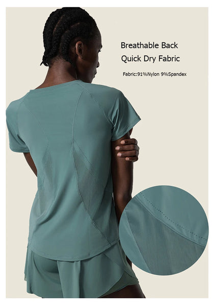 Women Summer Short Sportswear Solid Color Two Pieces Fitness Yoga Set Breathable Quick Dry Gym Suit Loose Workout Clothes