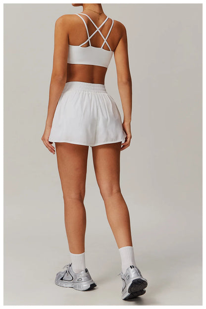 Yoga Shorts for Women Pocket Naked Quick Drying Sports Shorts Fitness Yoga Pants Two Pieces Of Shorts Hip Lifting Running Shorts