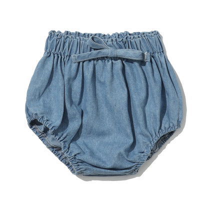Newborn Baby Denim Bloomers Shorts Soft Cozy Cotton Toddler Boys Girls Summer Shorts Pants with Pockets Kids Clothing 0-3T