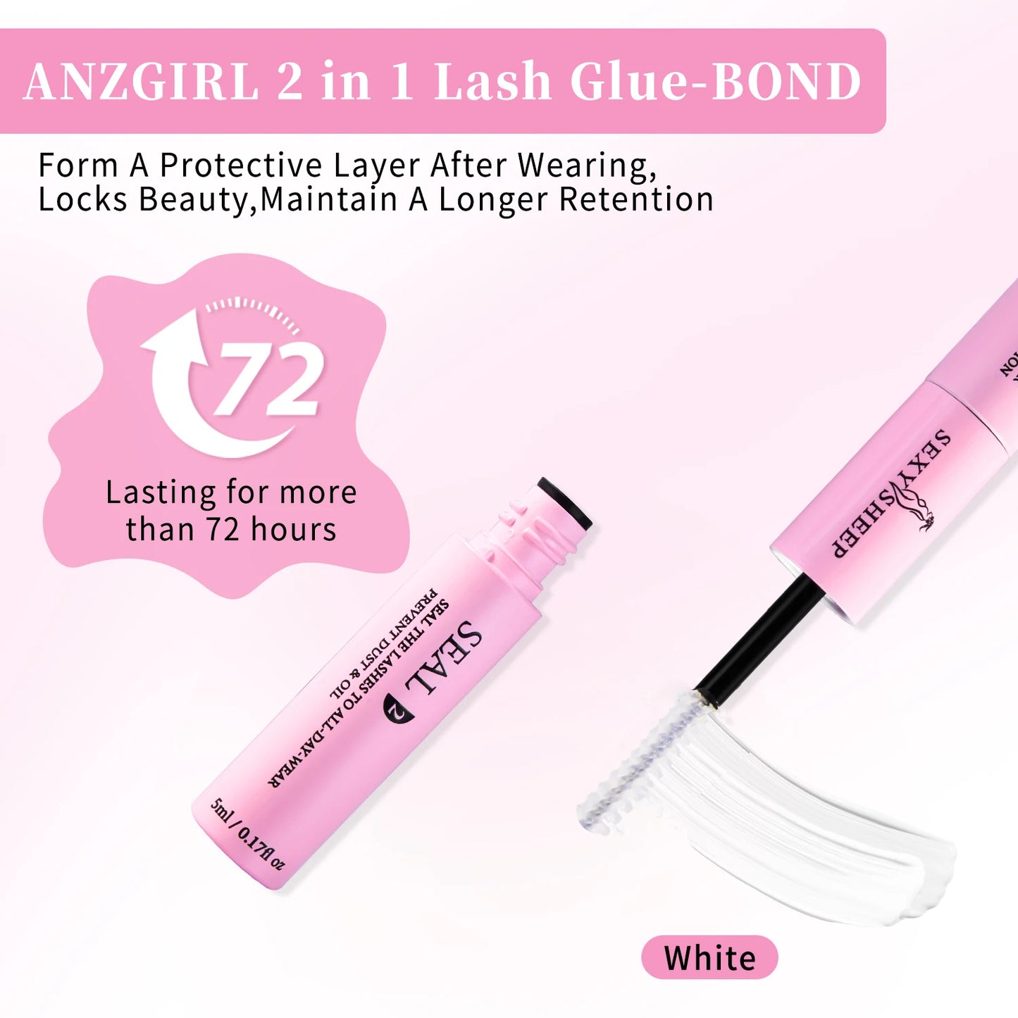 Lash Bond and Seal 10ml Individual Lashes Glue and Seal Super Strong Hold DIY Lash Extension and  Lash Glue Remover 5ml Kit Hold