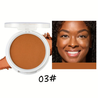 Wheat Bronzing Powder for Dark Skin, Matte Finish, Sweatproof & Oil Dark Foundation Concealer, Powder Puff And Mirror