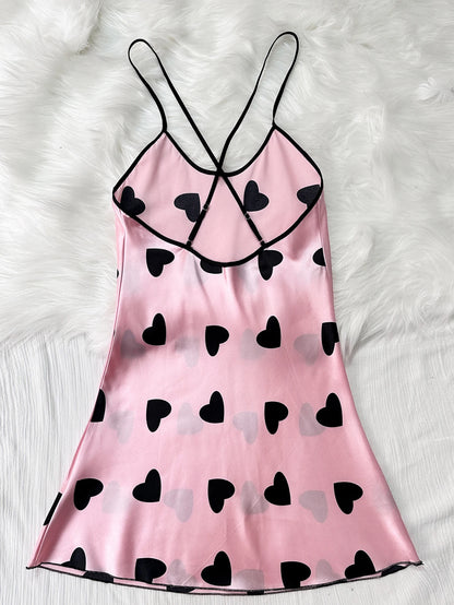 Summer new sexy printed round-neck halter dress for casual and comfortable women's pajamas