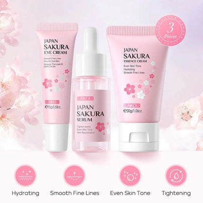 5/3pcs/Set Sakura Skin Care Sets Face Cream Serum Toner Facial Cleanser Sunscreen Eye Cream Gift Box Face Skin Care Set Product