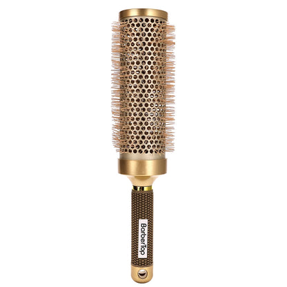 4 Sizes Of Curly Hair Comb Round Hair Comb Wild Boar Mane Hot Air Curly Hair Comb Gold Aluminum Tube Hairdressing Styling Comb