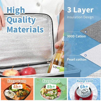 Insulated bag, lunch box, handbag, square insulated bag, aluminum foil thickened bento bag, office worker, student bring food, l