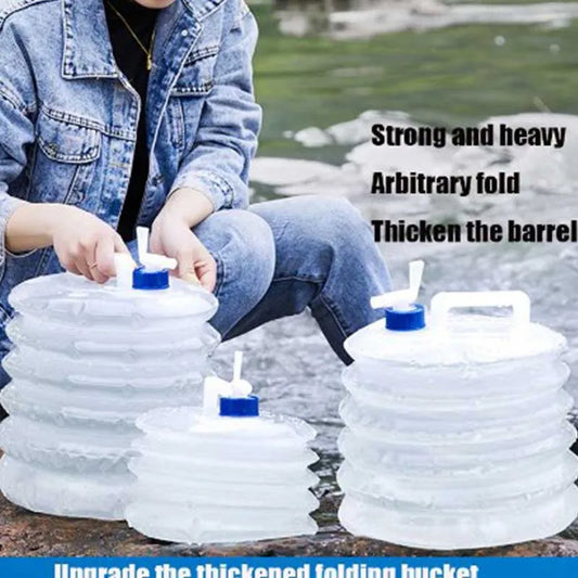 1 Outdoor Folding Bucket Car Kettle Car Shrink Portable Water Storage Tank Water Bag With Faucet Household Water Storage Bucket