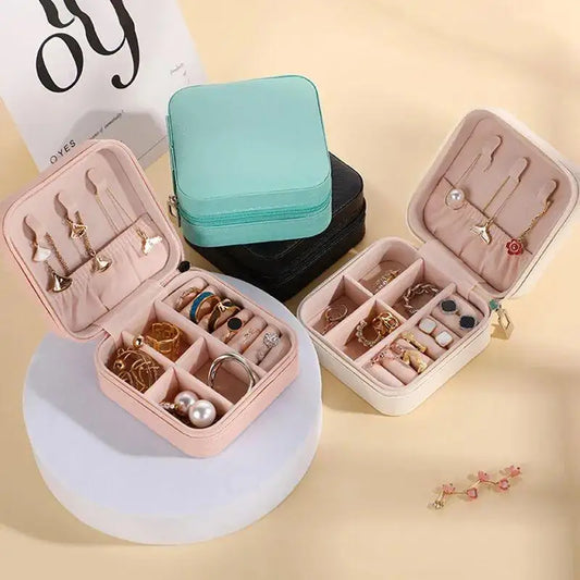 Mini Jewelry Storage Box Home Travel Earrings Necklace Storage Case Women Ring O