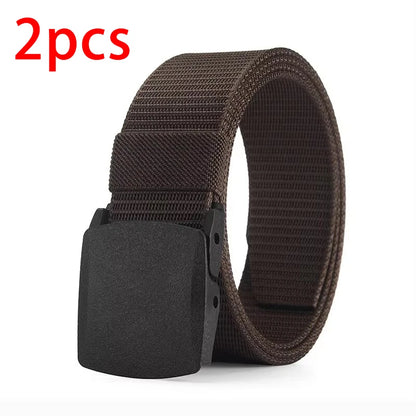 Men's Belt Outdoor Casual Canvas Belt Metal Free Training Nylon Tactical Belt Wi