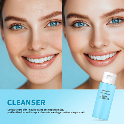 Skincare Mini Kit Cleanser Makeup Remover Moisturiser & Eye Cream For Hydrating Skin Airplane-Friendly Sizes Skincare Set