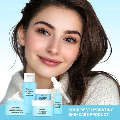 Skincare Mini Kit Cleanser Makeup Remover Moisturiser & Eye Cream For Hydrating Skin Airplane-Friendly Sizes Skincare Set