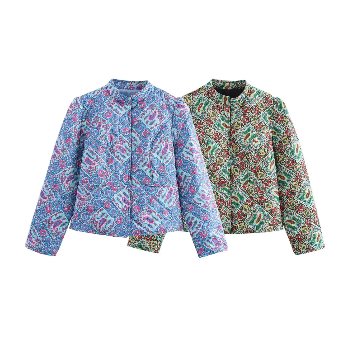 2025 New Women's Clothing: European and American Style Fashionable Casual Simple Versatile Early Autumn Printed Cotton Coat