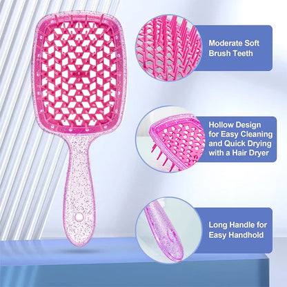 1pcs Tangled Hair Comb Detangling Hair Brush Massage Combs Hollow Out Wet Curly Hair Brushes Home Salon DIY Combs Hairdressing
