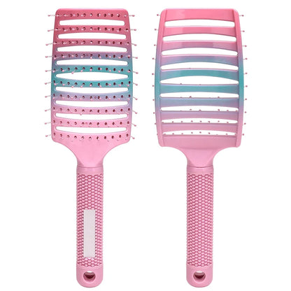 Barber Hair Brush Scalp Massage Comb Women Nylon Pig Sideburns Wet Curly Hair Brush Hairy Big Bend CombStyling Tools ﻿ ﻿