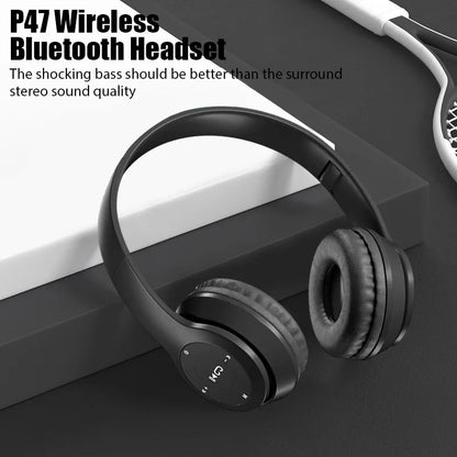 P47 Wireless bluetooth headphone With Mic Noise Cancelling Headsets Stereo Sound