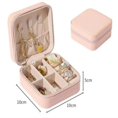 Mini Jewelry Storage Box Home Travel Earrings Necklace Storage Case Women Ring O