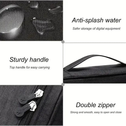 Cable Storage Bag Waterproof Digital Electronic Organizer USB Data Line Charger