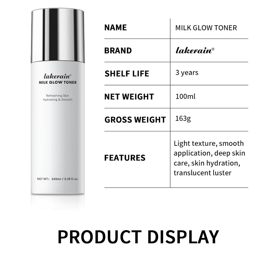 Milk Glow Toner Brightening Skin Powerfully Moisturizes Relieve Dry And Tired Skin Locks In Moisture Beauty Skin Care 100ML