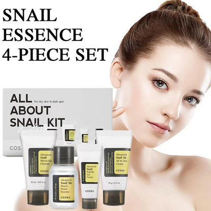 Advanced Snail 96 Mucin Skincare Set Travel Outfit Snail Essence/Cream/Cleanser/Eye Cream Korean Cosmetic Travel SkinCare Set 4p