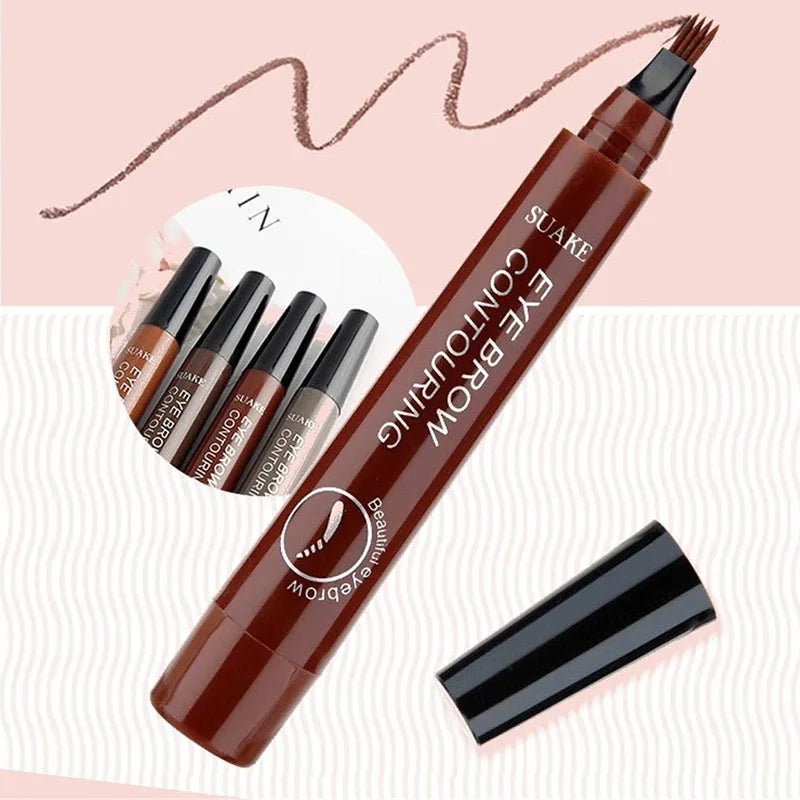 4 Forks Eyebrow Pencil Waterproof Long-lasting Natural Tint Brows Makeup Anti-smudge Non-fading Easy To Draw Eyebrow Cosmetic