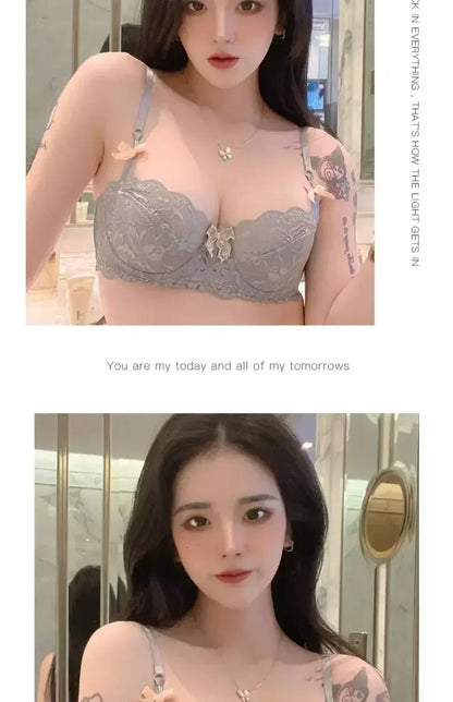 MOYISU French Romantic Lace Comfortable Breathable Sexy Tushy Slim Bra Collection Pure Desire Girls Super Beautiful Underwear SE