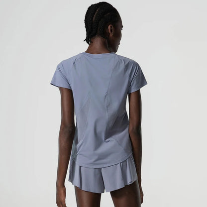 Women Summer Short Sportswear Solid Color Two Pieces Fitness Yoga Set Breathable Quick Dry Gym Suit Loose Workout Clothes