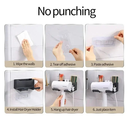 1 Pcs Hair Dryer Holder Wall Dryer Cradle Straightener Stand Hairdryer Organizer